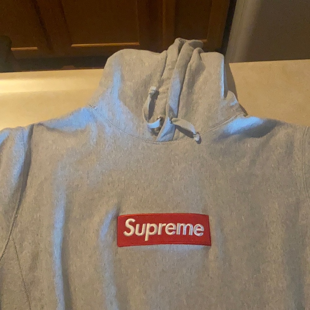 Supreme heather grey hoodie